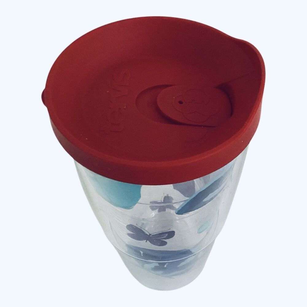 TERVIS Tumbler Purple Butterflies 24oz Dishwasher Safe With Lid Hot Or Cold Cup - Picture 2 of 6